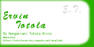 ervin totola business card